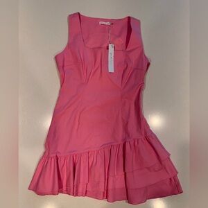 Baby Pink// Pink Sleeveless Ruffle-Hem Mini Dress NWT